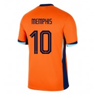 Billiga Nederländerna Memphis Depay #10 Hemma fotbollskläder EM 2024 Kortärmad